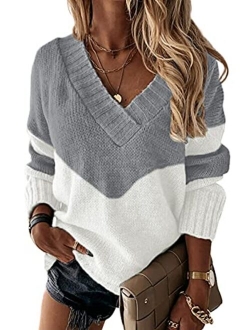 Cute Long Sleeve Sexy V Ncek Sweaters for Women Fashion Hand Knitted Sweater Tops