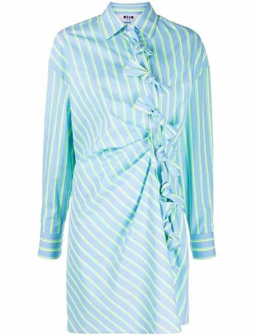 MSGM asymmetric striped shirt dress