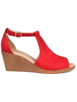 Womens Kealy Comfort-sole Ankle-strap Center-cut Wedges