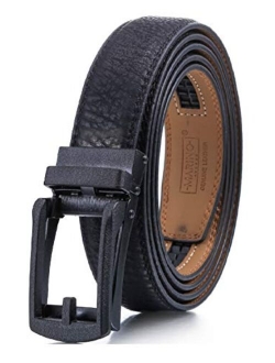 Marino Mens Comfort Click Ratchet Belt with Traditional Look - Genuine Leather with Linxx Adjustable Buckle - 1.38" Width