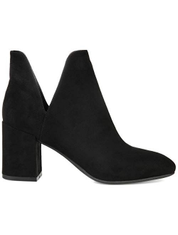 Womens Side Slit Block Heel Bootie