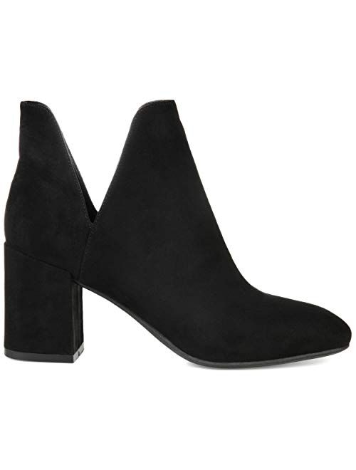 Brinley Co. Womens Side Slit Block Heel Bootie