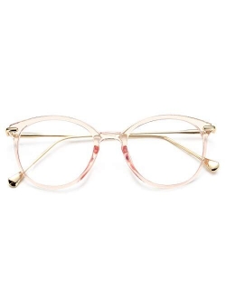 COASION Vintage Round Clear Glasses Non-Prescription Eyeglasses Frames for Women Men