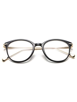 COASION Vintage Round Clear Glasses Non-Prescription Eyeglasses Frames for Women Men