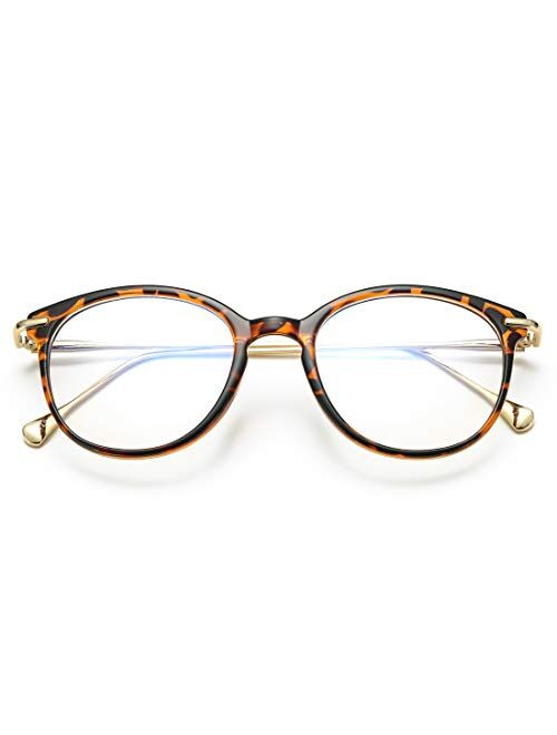 COASION Vintage Round Clear Glasses Non-Prescription Eyeglasses Frames for Women Men