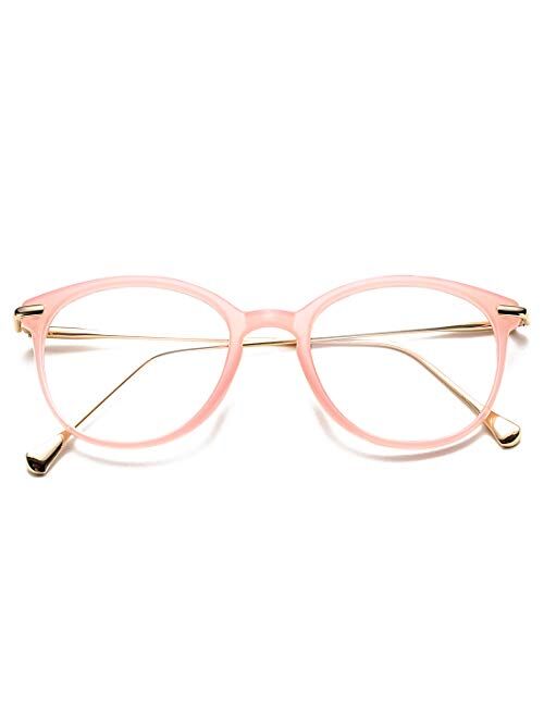 COASION Vintage Round Clear Glasses Non-Prescription Eyeglasses Frames for Women Men