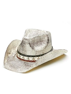 Vamuss Men’s Vintage USA American Flag Cowboy Hat w/Western Shape-It Brim