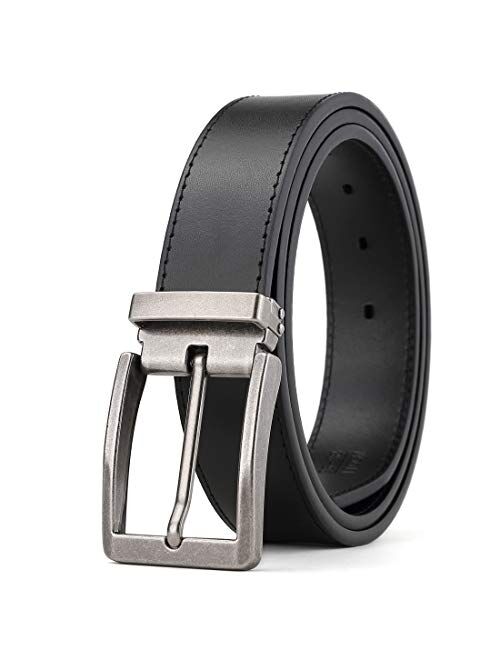 Weifert Men's Dress Belt Black Leather Belts for Jeans