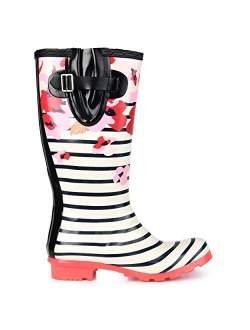 Womens Mizzle Rubber Patterned Rain Boots