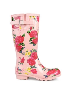 Womens Mizzle Rubber Patterned Rain Boots