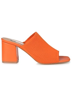 Womens Square Toe Block Heel Mule