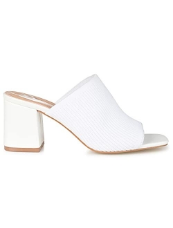 Womens Square Toe Block Heel Mule