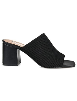 Womens Square Toe Block Heel Mule