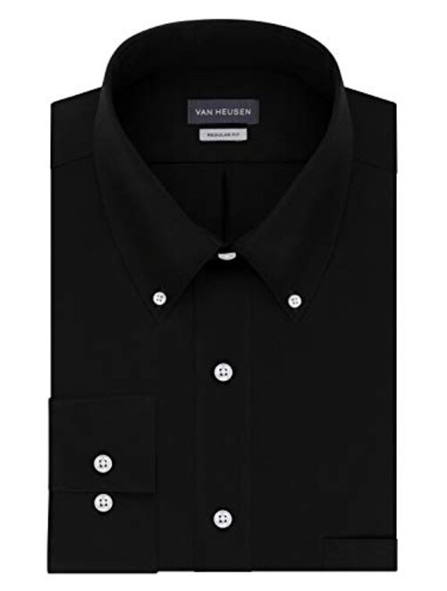 Van Heusen Men's Regular Fit Twill Solid Button Down Collar Dress Shirt