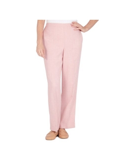 Petite Alfred Dunner Flat-Front Sateen Pants