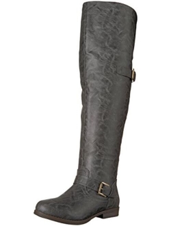 Womens Over-The-Knee Inside Pocket Buckle Studded Boots