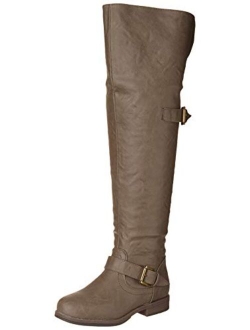 Womens Over-The-Knee Inside Pocket Buckle Studded Boots