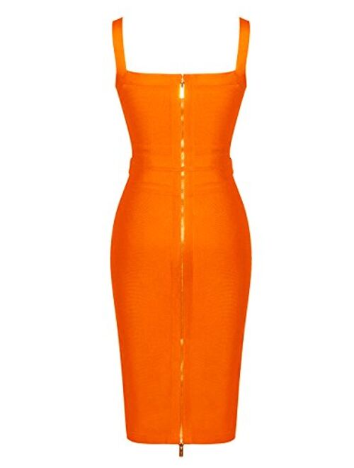 whoinshop Women's Tie Waist Contrast Bodycon Short Pencil Bandage Dress