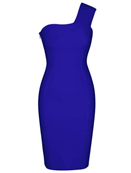 whoinshop Women's One Shoulder Summer Evening Cocktail Club Party Bandage Dress