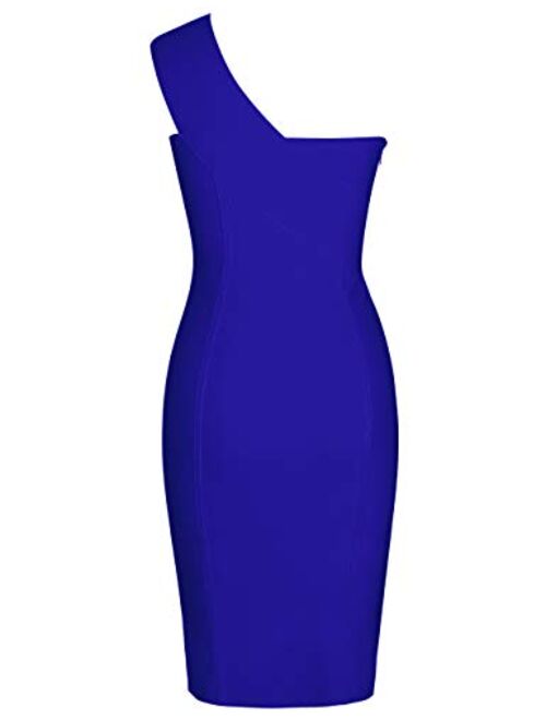 whoinshop Women's One Shoulder Summer Evening Cocktail Club Party Bandage Dress