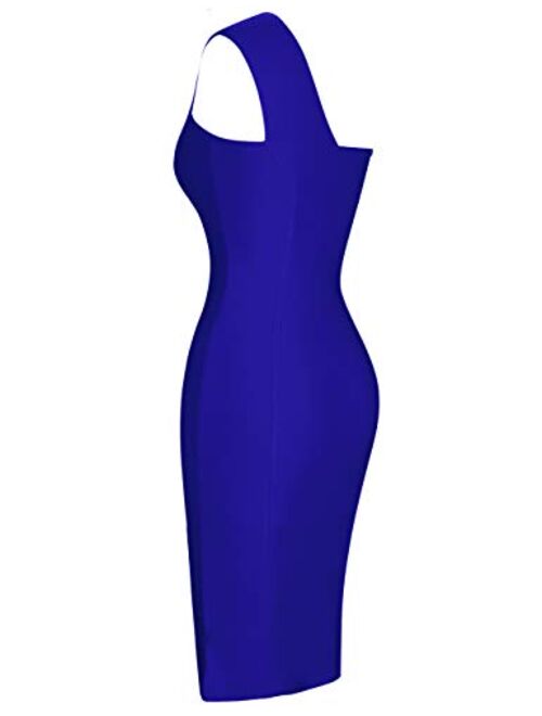 whoinshop Women's One Shoulder Summer Evening Cocktail Club Party Bandage Dress