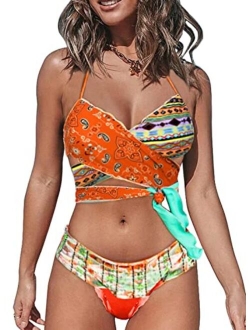 Womens Padded Push Up Bikini Set Halter Bathing Suits 2 Pieces Swimsuit Swimwear