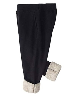 Yeokou Unisex Boys Girls Kid's Sherpa Lined Athletic Jogger Fleece Sweatpants