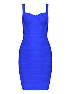 Whoinshop Women's Spaghetti Strap Slim Fit Contrast Cute Mini Bandage Dress …