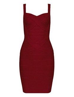 Whoinshop Women's Spaghetti Strap Slim Fit Contrast Cute Mini Bandage Dress …