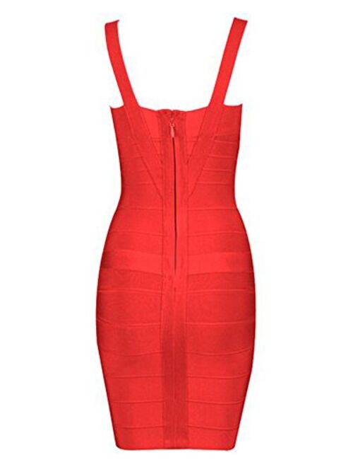 Whoinshop Women's Spaghetti Strap Slim Fit Contrast Cute Mini Bandage Dress …