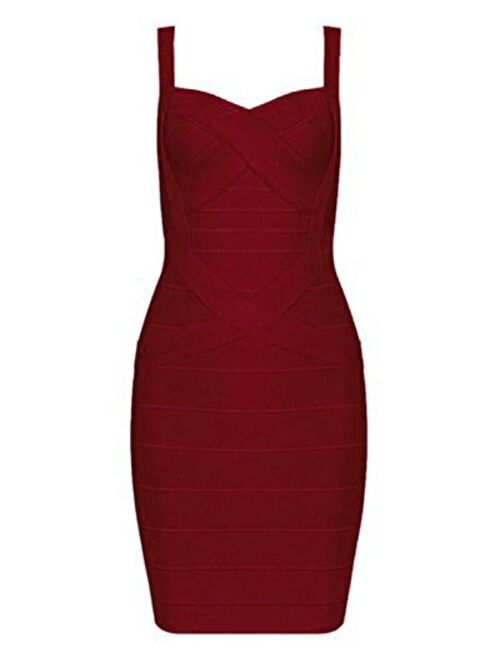 Whoinshop Women's Spaghetti Strap Slim Fit Contrast Cute Mini Bandage Dress …