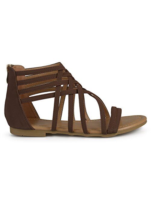 Brinley Co. Womens Strappy Gladiator Flat Sandals