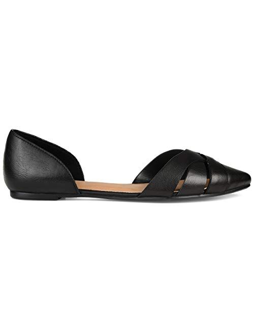 Brinley Co. Womens Crisscross Heel Cuff Flat