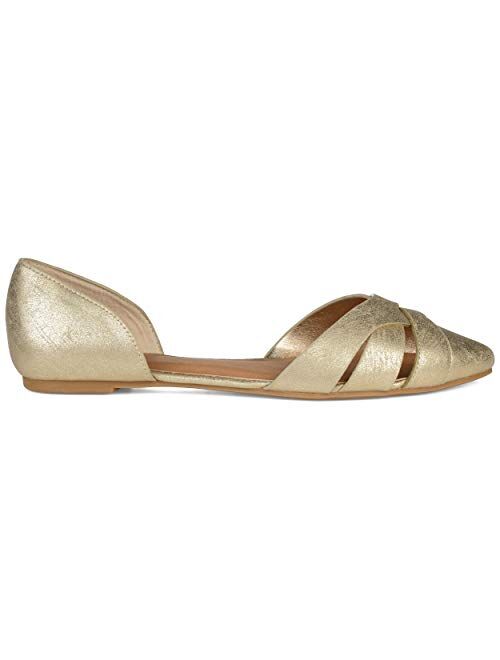 Brinley Co. Womens Crisscross Heel Cuff Flat