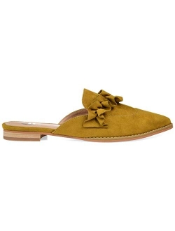 Womens Ruffle Mule Flat