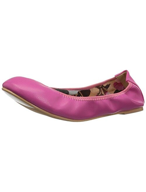 Brinley Co. Womens Scrunch Flexible Stretchy Side Round Toe Ballet Flats