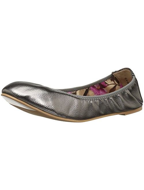 Brinley Co. Womens Scrunch Flexible Stretchy Side Round Toe Ballet Flats