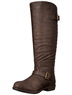 Extra Wide-Calf Knee-High Studded Riding Boot