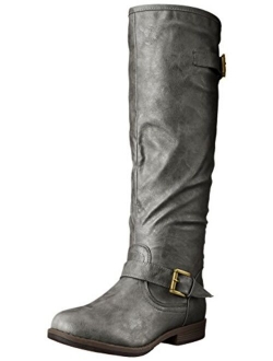 Extra Wide-Calf Knee-High Studded Riding Boot