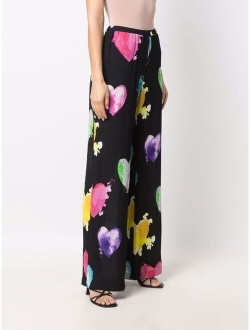 floral-print wide-leg trousers