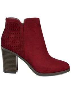 Womens Woven Stacked Heel Bootie