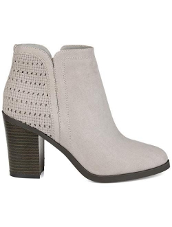 Womens Woven Stacked Heel Bootie