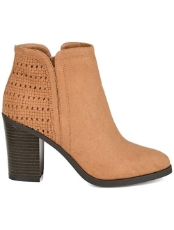 Womens Woven Stacked Heel Bootie