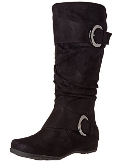 Womens Buckle Knee-High Slouch Boot in Regular and Wide-Calf Sizes