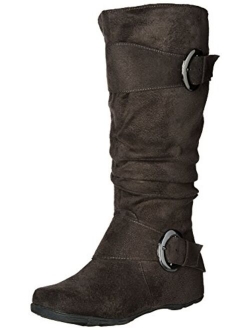 Womens Buckle Knee-High Slouch Boot in Regular and Wide-Calf Sizes