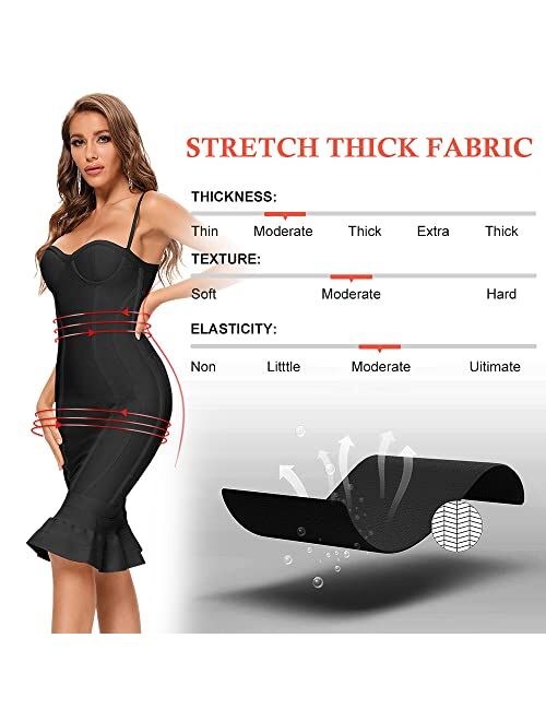 HLBandage Sweetheart Fishtail Spaghetti Strap Sexy Celebrity Bandage Dress