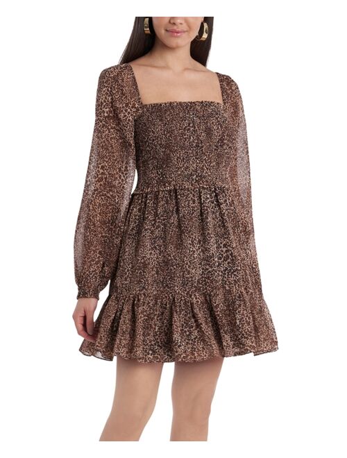 1.STATE Smocked Ruffle Hem Dress