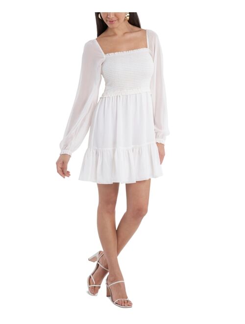 1.STATE Smocked Ruffle Hem Dress