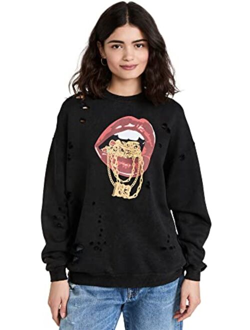 R13 Women's R13 Bling Oversized Crewneck