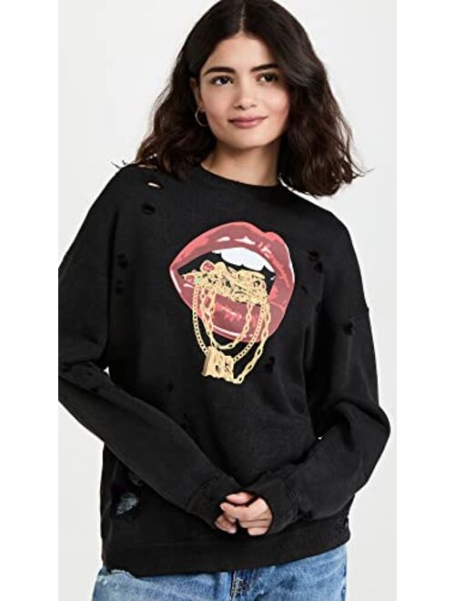 R13 Women's R13 Bling Oversized Crewneck